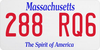 MA license plate 288RQ6