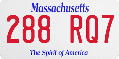 MA license plate 288RQ7