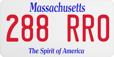 MA license plate 288RR0