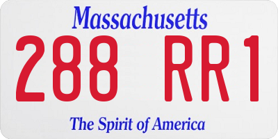 MA license plate 288RR1