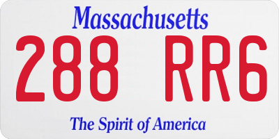 MA license plate 288RR6
