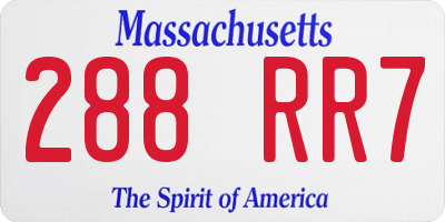 MA license plate 288RR7
