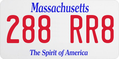 MA license plate 288RR8