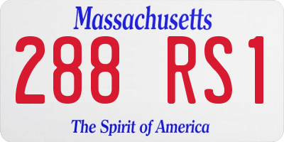 MA license plate 288RS1