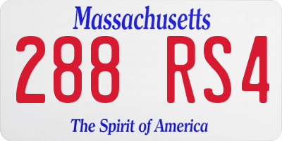 MA license plate 288RS4