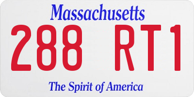 MA license plate 288RT1