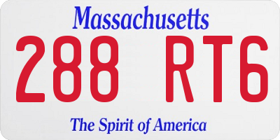 MA license plate 288RT6