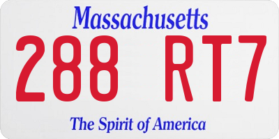 MA license plate 288RT7