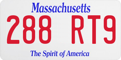 MA license plate 288RT9