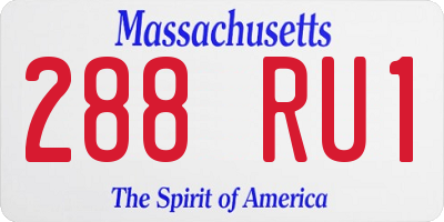 MA license plate 288RU1