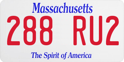 MA license plate 288RU2