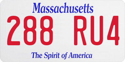 MA license plate 288RU4