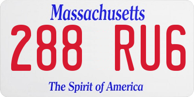 MA license plate 288RU6