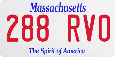 MA license plate 288RV0