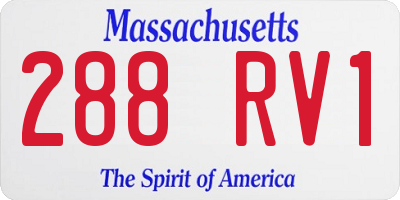 MA license plate 288RV1
