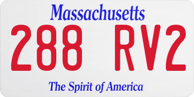 MA license plate 288RV2