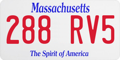 MA license plate 288RV5