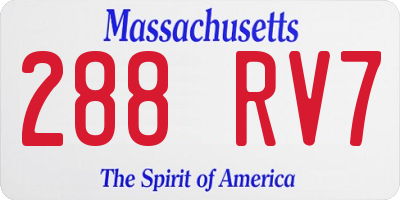 MA license plate 288RV7