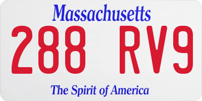 MA license plate 288RV9