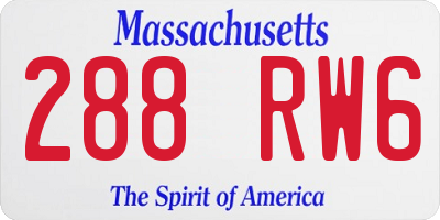 MA license plate 288RW6