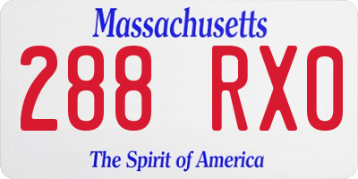 MA license plate 288RX0