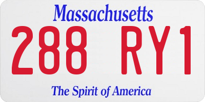 MA license plate 288RY1