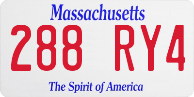 MA license plate 288RY4