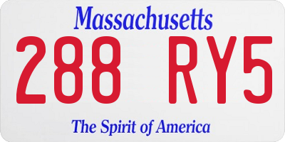 MA license plate 288RY5