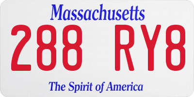 MA license plate 288RY8