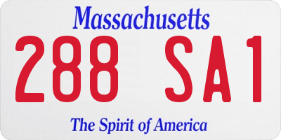 MA license plate 288SA1