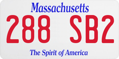 MA license plate 288SB2