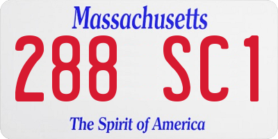 MA license plate 288SC1