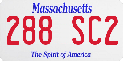 MA license plate 288SC2