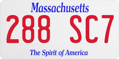 MA license plate 288SC7