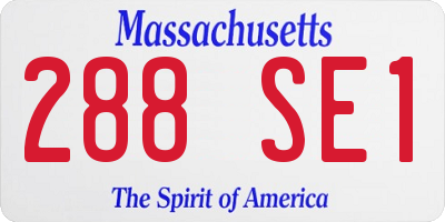 MA license plate 288SE1