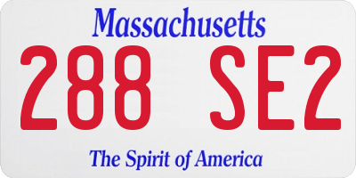 MA license plate 288SE2