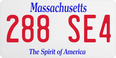 MA license plate 288SE4