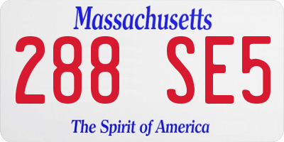MA license plate 288SE5