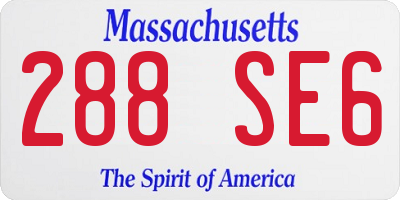 MA license plate 288SE6