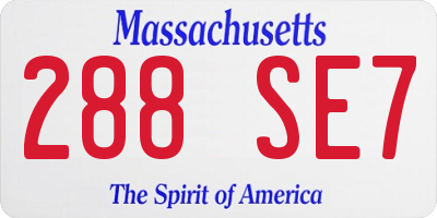 MA license plate 288SE7