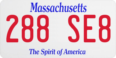 MA license plate 288SE8