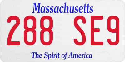 MA license plate 288SE9