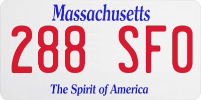 MA license plate 288SF0