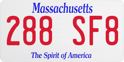 MA license plate 288SF8