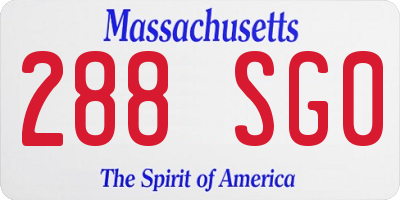 MA license plate 288SG0