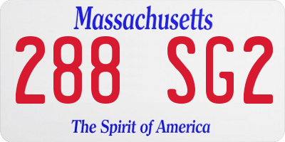 MA license plate 288SG2