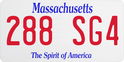 MA license plate 288SG4