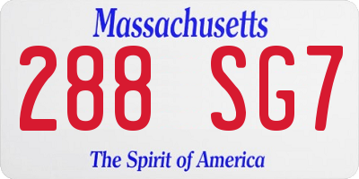 MA license plate 288SG7