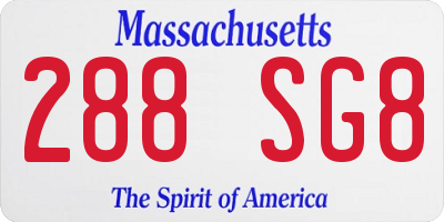 MA license plate 288SG8