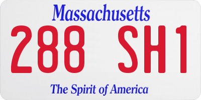 MA license plate 288SH1
